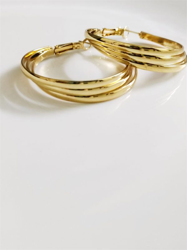 Twisted Three Hoops Earrings