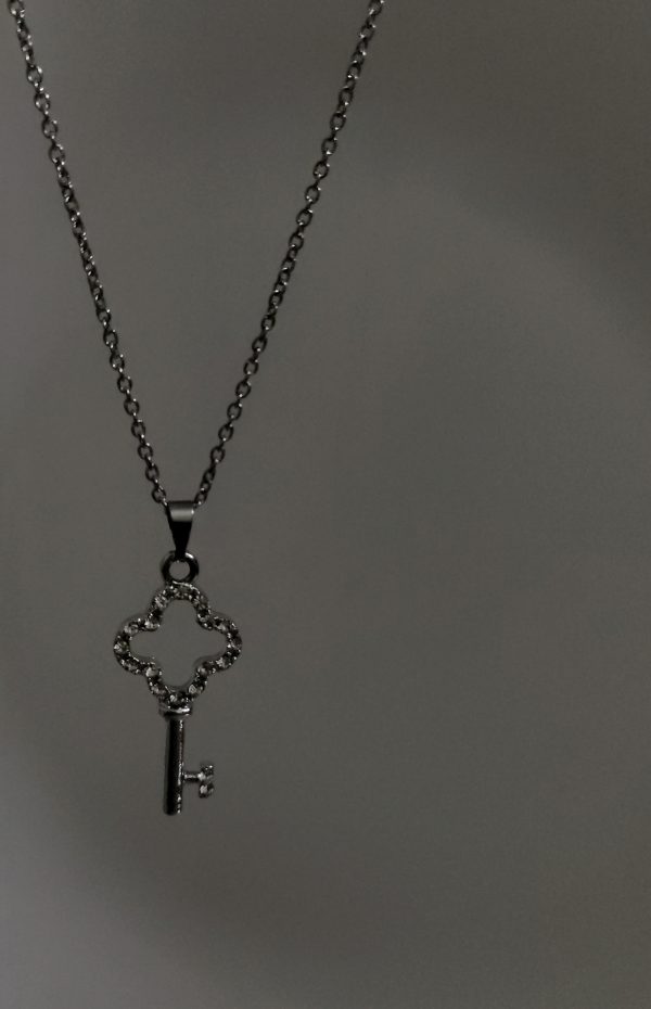 Stone Studded Key Pendant Necklace - Image 3
