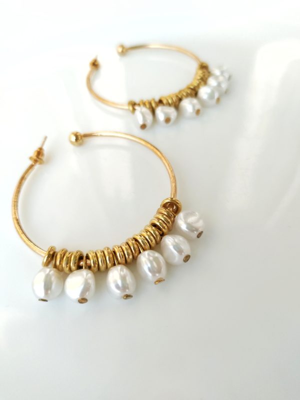 Hoops with Pearl Tassels - Image 2