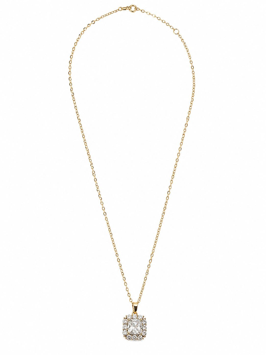 Square Crystal Charm Necklace - Image 2