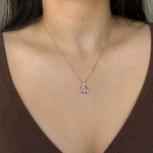 Dainty Chain with Pink Pendant