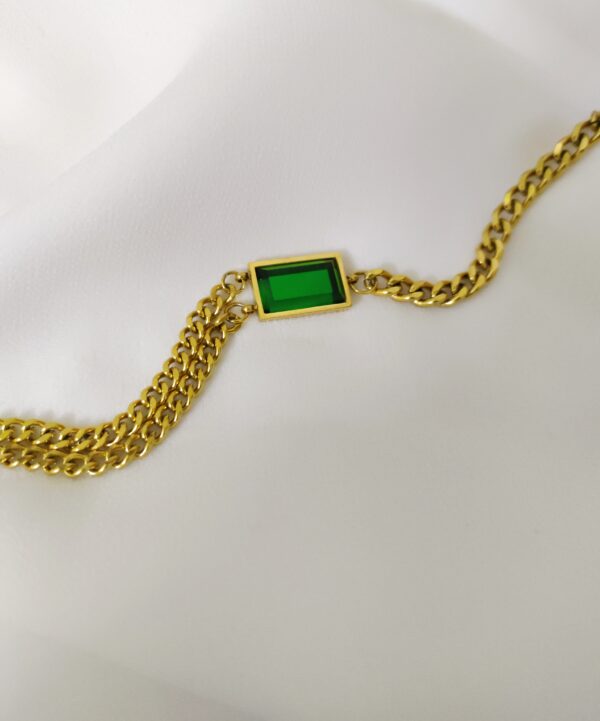 Emerald Chain Collection- Necklace, Bracelet and a pair of Earrings - Image 6