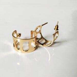 Geometric hollow cuff Hoops