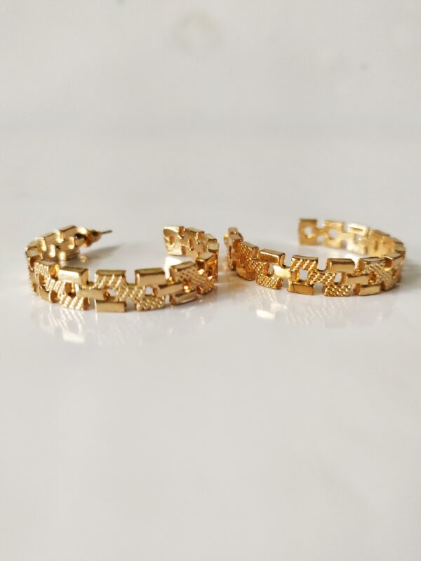 Square Chain Hoops - Image 2