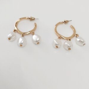 Hoops with pearl charm