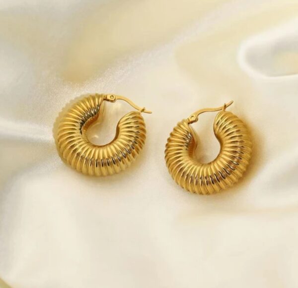 18k gold plated Spiral Hoops - Image 3