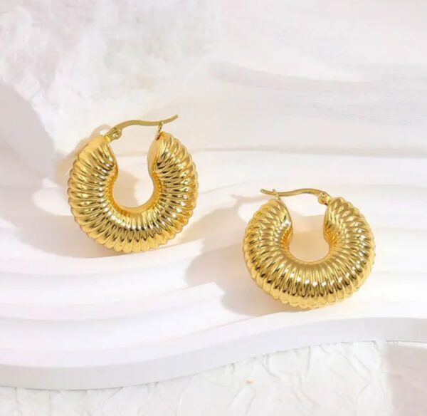 18k gold plated Spiral Hoops - Image 2