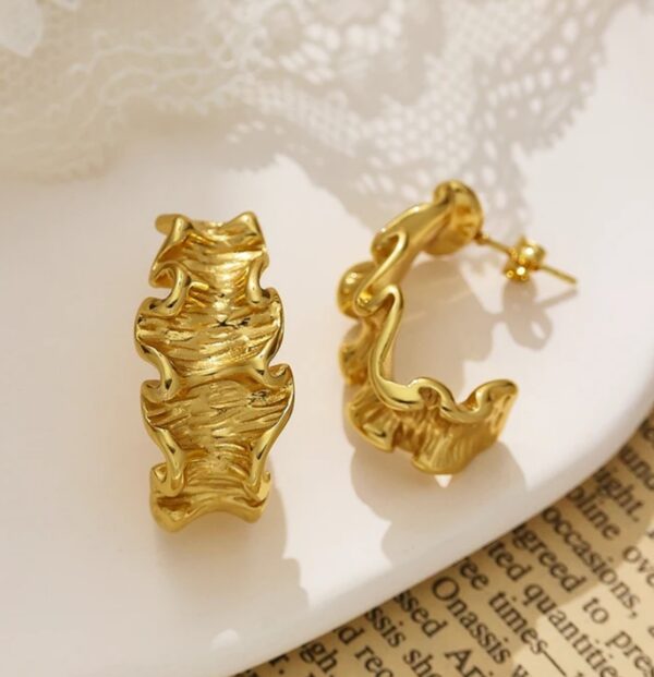 18k Gold plated Semi Hoops - Image 2