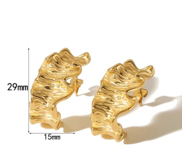 18k Gold plated Semi Hoops - Image 3