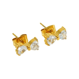 Stone studded bow earrings