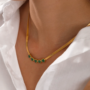 Emerald heart necklace