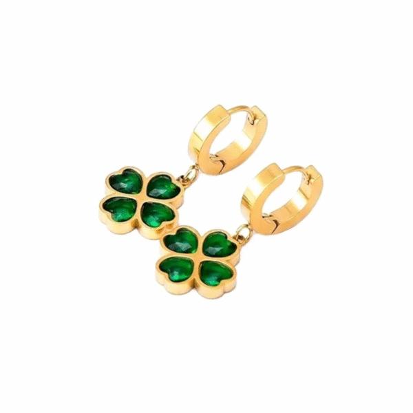 Clover heart earrings - Image 3