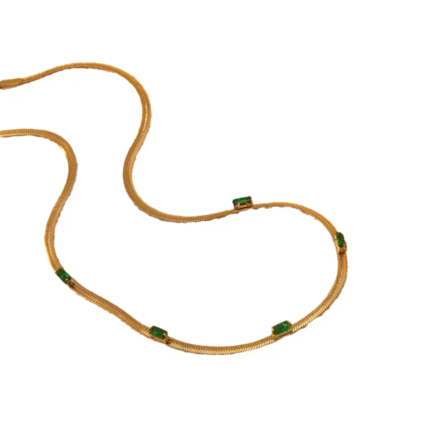 Green herringbone chain - Image 3