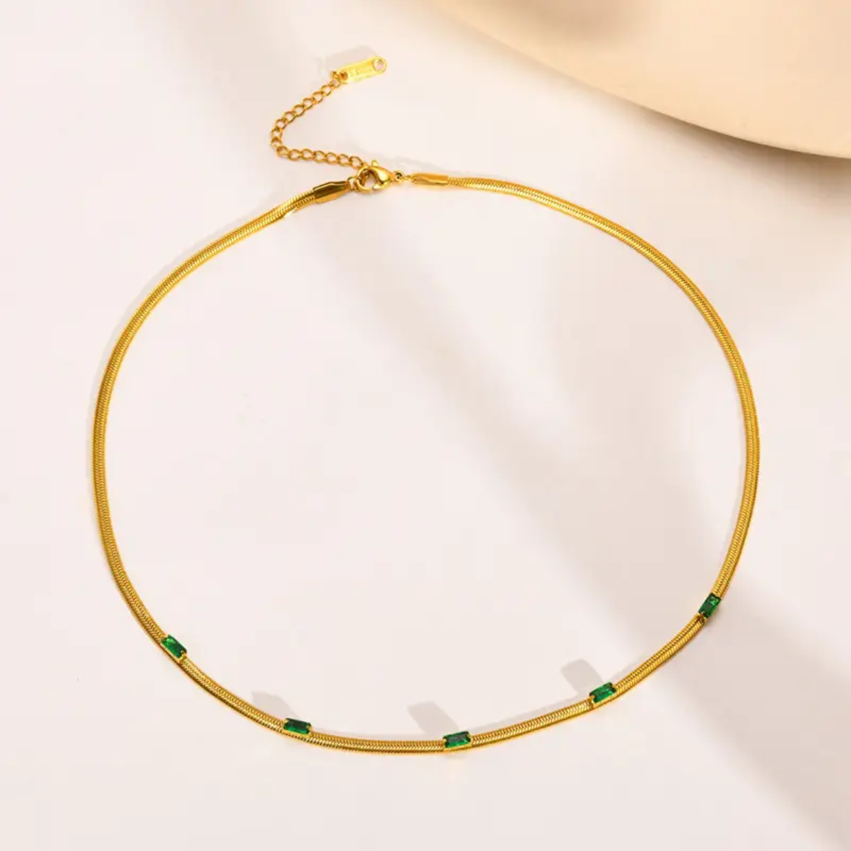 Green herringbone chain - Image 3