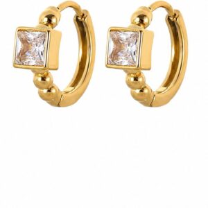 Tiny stone Square hoops