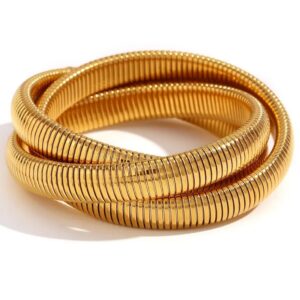 Triple spiral coil bracelet