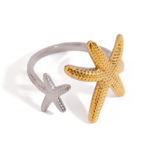 Dual Tone Star Fish ring