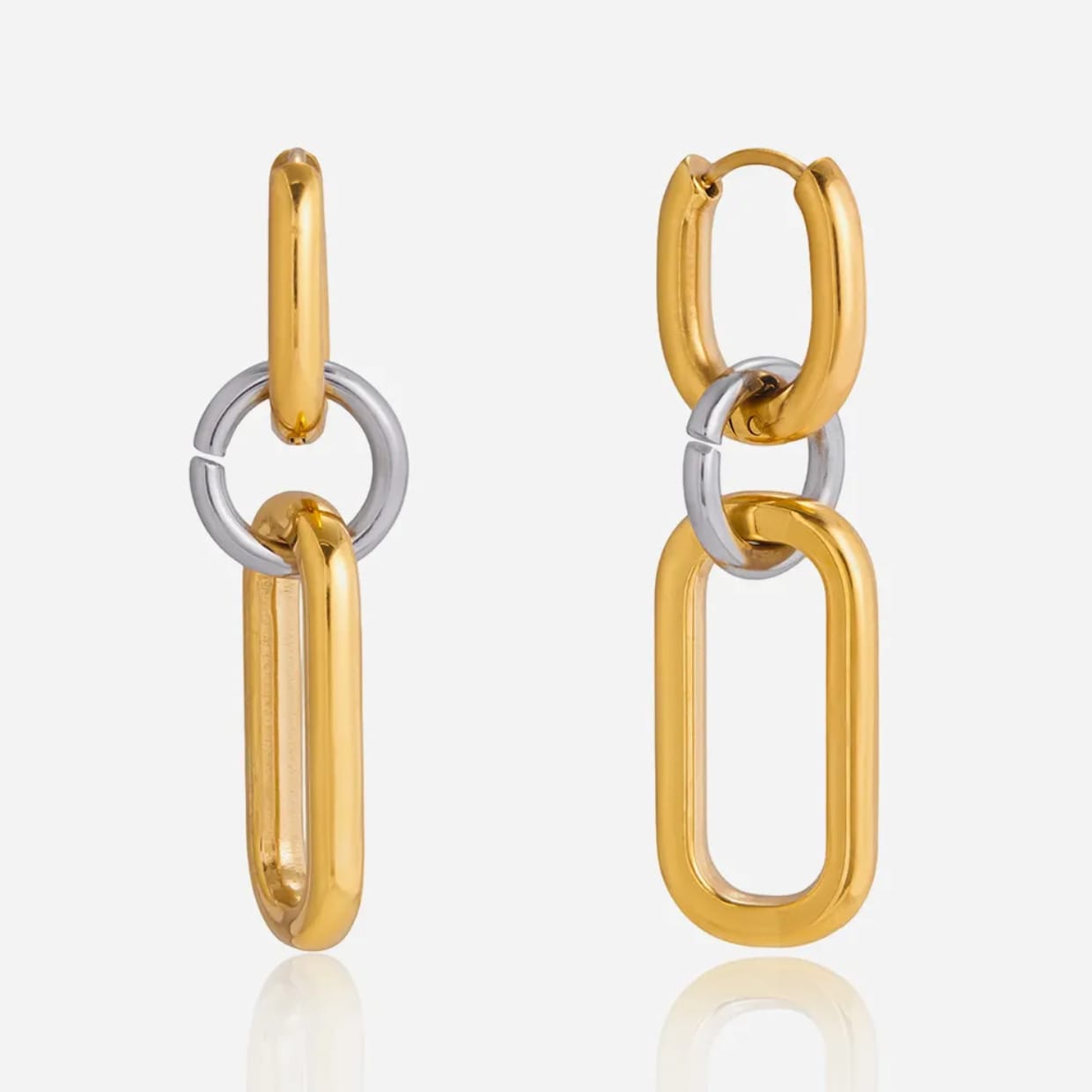 Dual Color Paper Clip Earrings