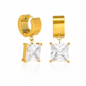 Crystal Square Solitaire Huggies