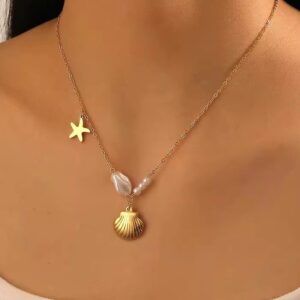 Pearl Shell with Star charm necklace