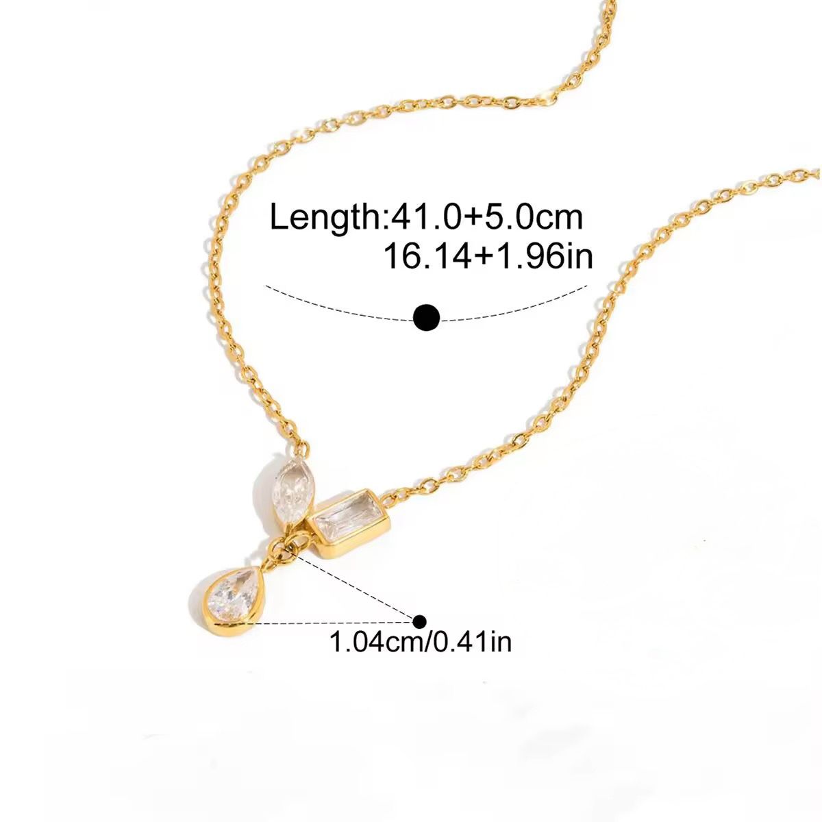 Dainty Three Stone Necklace - Image 3