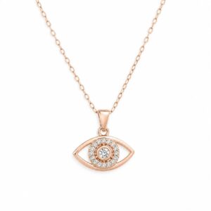 Evil Eye Pendant Necklace- Rose Gold