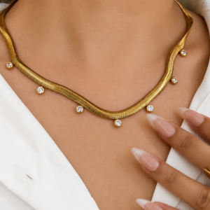 Snake Chain Drop Necklace