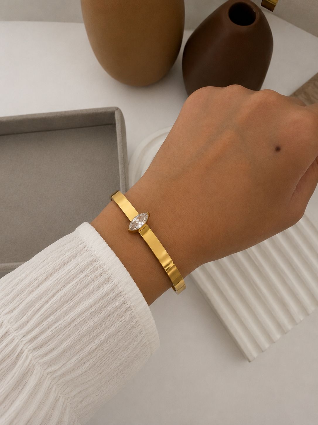 Marquise Stone Bangle