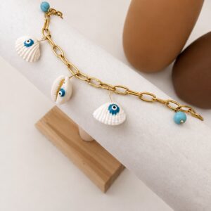 Evill Eye Shell Charm Bracelet