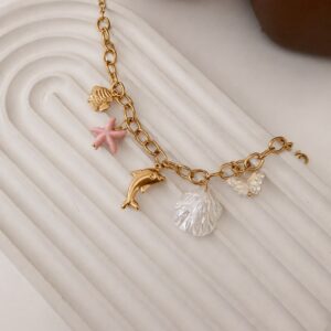 Butterfly Shell Beach Charm Bracelet
