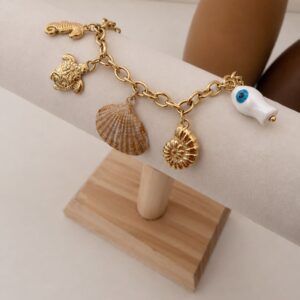 Evil Eye Shell Charm Bracelet