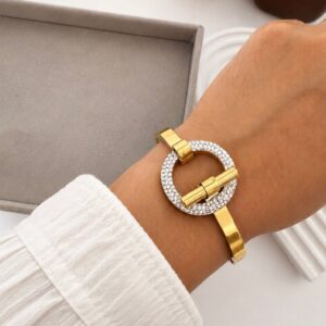 Studded Halo Ring Bangle